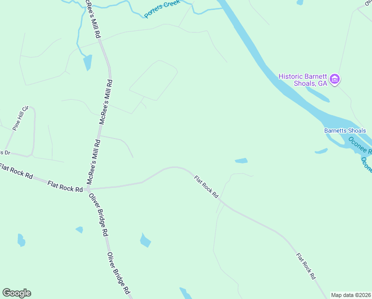 map of restaurants, bars, coffee shops, grocery stores, and more near 2821 Flat Rock Road in Watkinsville