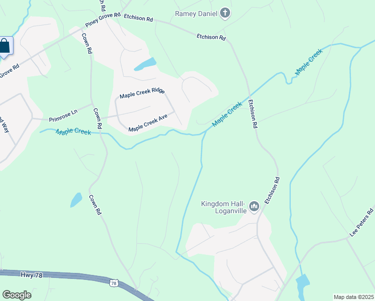map of restaurants, bars, coffee shops, grocery stores, and more near 5040 Fawn Valley Drive in Loganville