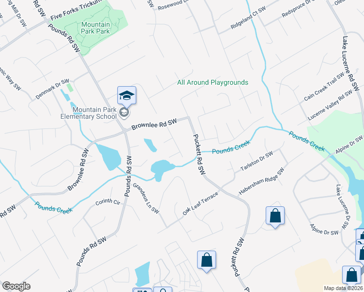 map of restaurants, bars, coffee shops, grocery stores, and more near 1736 Stillwood Forest Drive Southwest in Lilburn