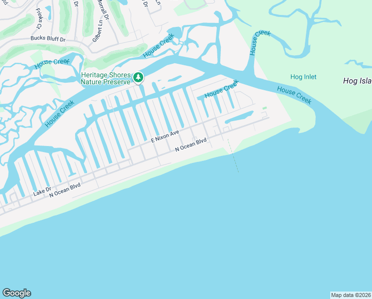 map of restaurants, bars, coffee shops, grocery stores, and more near 5701 North Ocean Boulevard in North Myrtle Beach