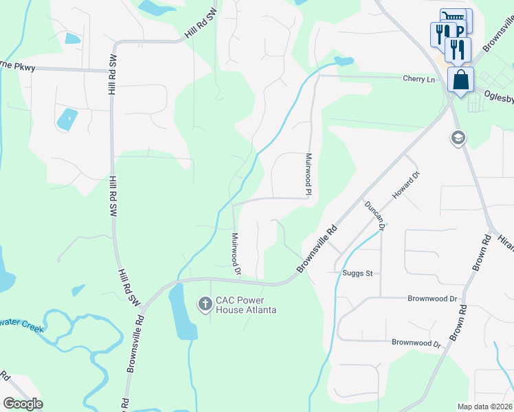 map of restaurants, bars, coffee shops, grocery stores, and more near 5392 Muirwood Place in Powder Springs