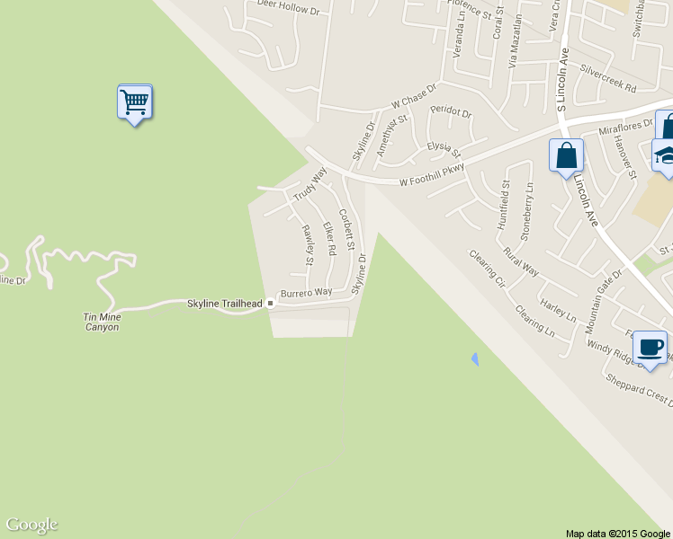 map of restaurants, bars, coffee shops, grocery stores, and more near 3629 Elker Road in Corona