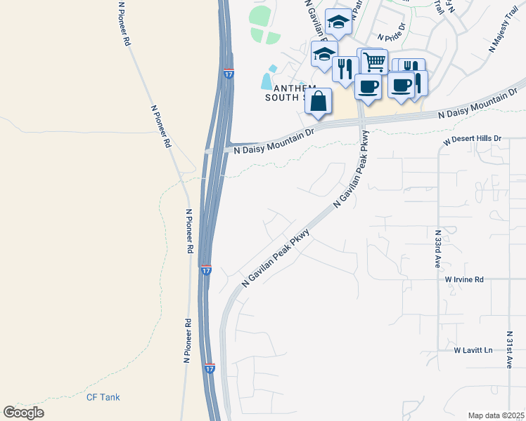map of restaurants, bars, coffee shops, grocery stores, and more near 3750 West Whitehawk Court in New River