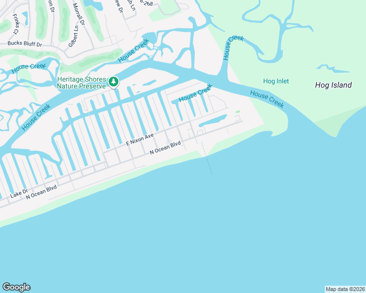 map of restaurants, bars, coffee shops, grocery stores, and more near 5802 North Ocean Boulevard in North Myrtle Beach