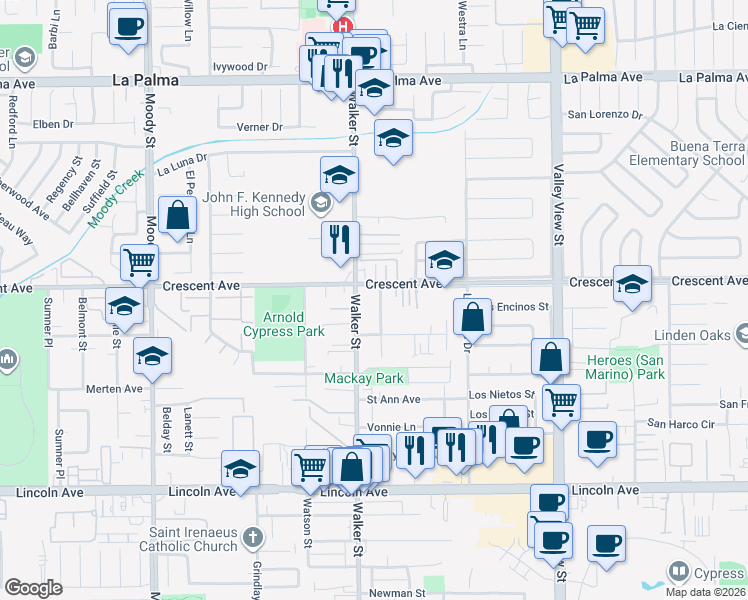 map of restaurants, bars, coffee shops, grocery stores, and more near in La Palma