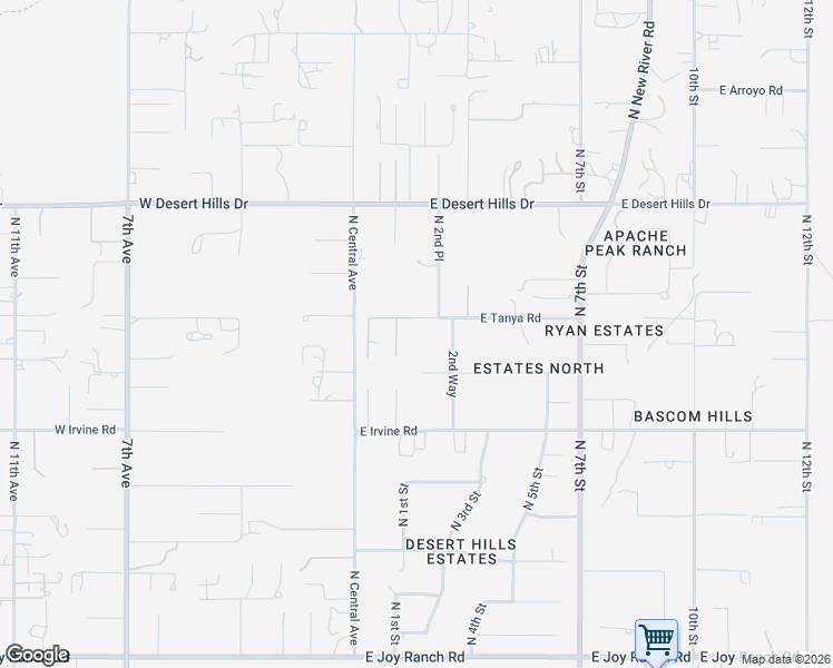 map of restaurants, bars, coffee shops, grocery stores, and more near 117 East Tanya Road in Phoenix
