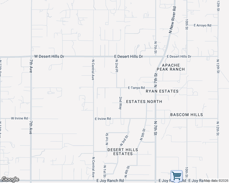 map of restaurants, bars, coffee shops, grocery stores, and more near 117 East Tanya Road in Phoenix