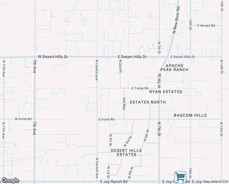 map of restaurants, bars, coffee shops, grocery stores, and more near 117 East Tanya Road in Phoenix