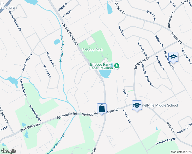 map of restaurants, bars, coffee shops, grocery stores, and more near 2587 Parkside Way Southwest in Snellville
