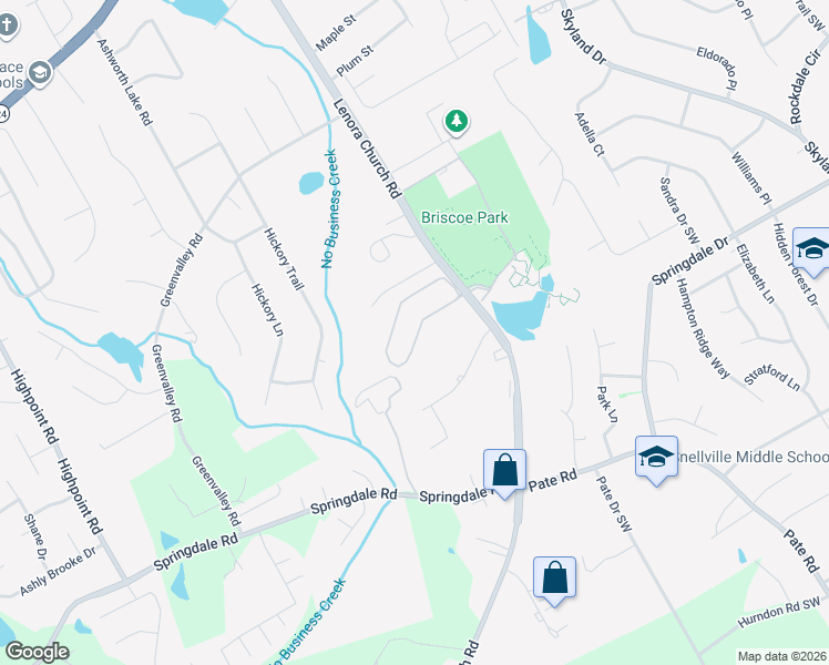 map of restaurants, bars, coffee shops, grocery stores, and more near 2090 Kings Gate Circle Southwest in Snellville