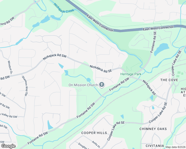 map of restaurants, bars, coffee shops, grocery stores, and more near 4724 Warrior Way Southeast in Mableton