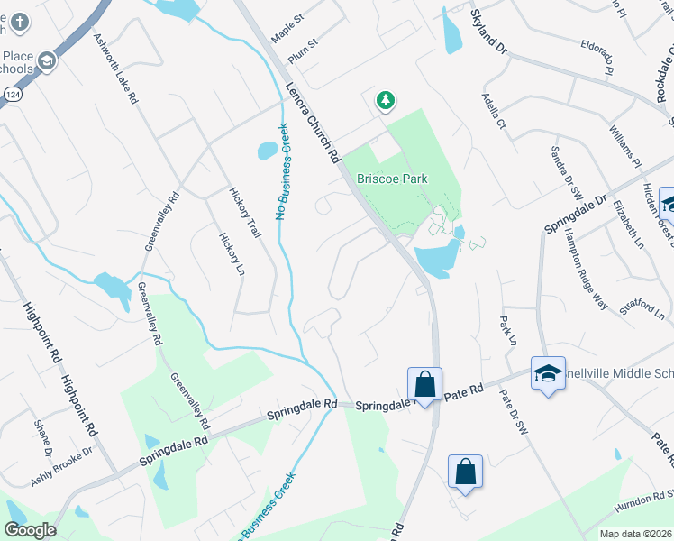 map of restaurants, bars, coffee shops, grocery stores, and more near 2170 Kings Gate Circle Southwest in Snellville