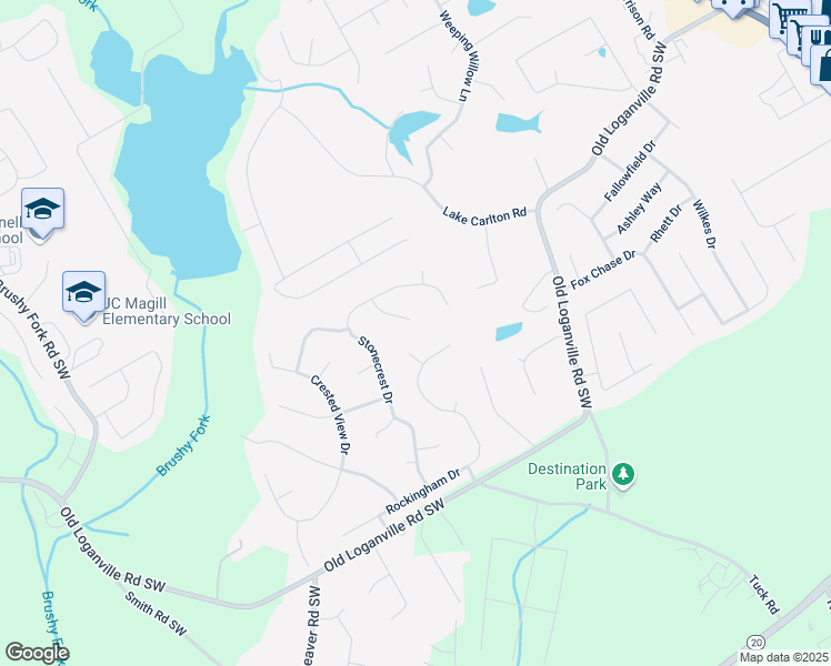 map of restaurants, bars, coffee shops, grocery stores, and more near Henderson Ridge Lane in Walton County