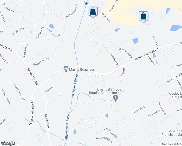 map of restaurants, bars, coffee shops, grocery stores, and more near 1777 Preserve Creek Way in Loganville