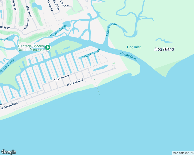 map of restaurants, bars, coffee shops, grocery stores, and more near 312 North Ocean Boulevard in North Myrtle Beach