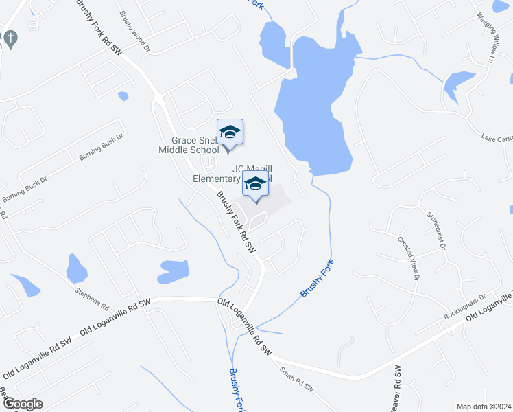 map of restaurants, bars, coffee shops, grocery stores, and more near 3900 Brushy Fork Road Southwest in Loganville