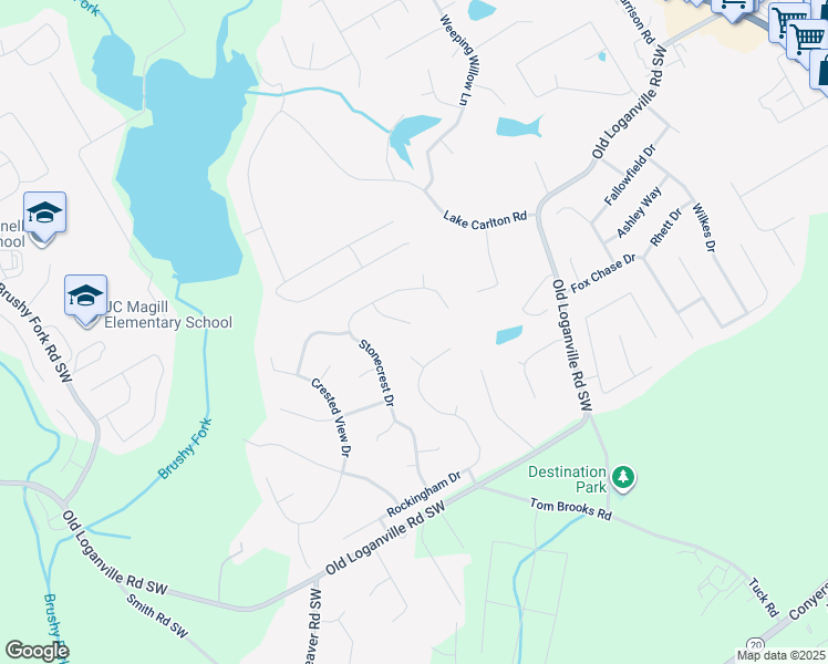 map of restaurants, bars, coffee shops, grocery stores, and more near 110 Slateridge Lane in Loganville