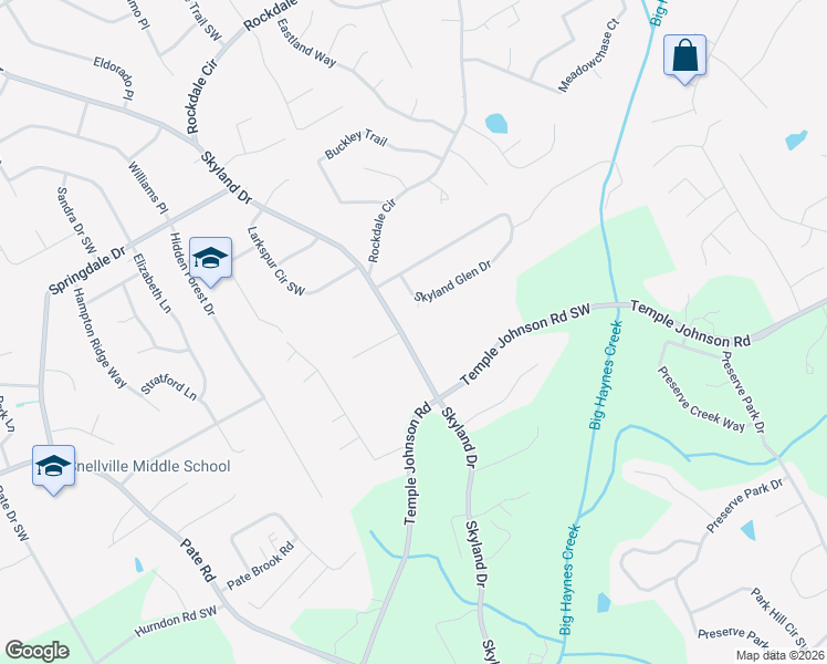 map of restaurants, bars, coffee shops, grocery stores, and more near 3220 Skyland Drive Southwest in Snellville
