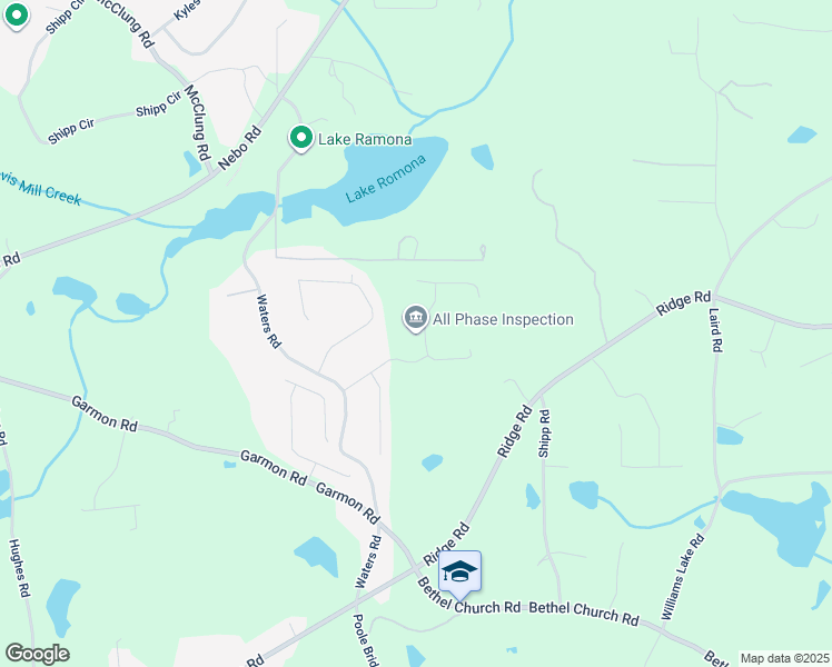 map of restaurants, bars, coffee shops, grocery stores, and more near 118 Harvest Way in Hiram