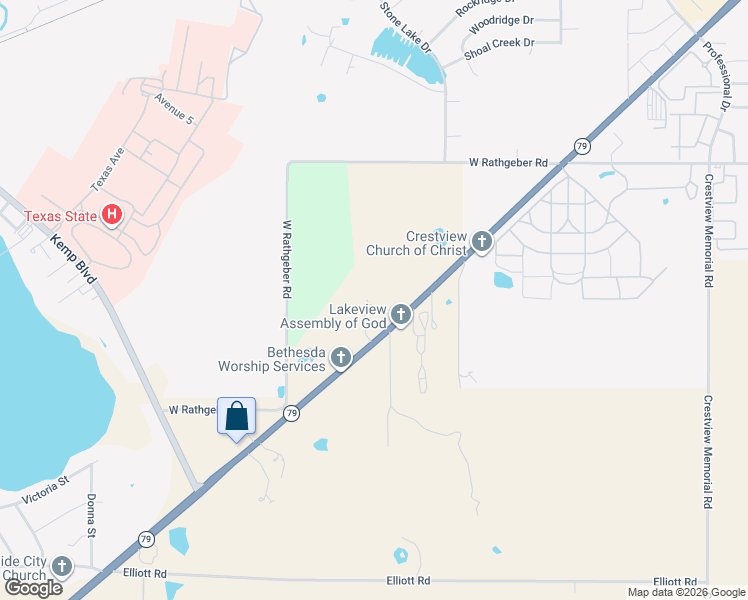 map of restaurants, bars, coffee shops, grocery stores, and more near 2524 Texas 79 in Wichita Falls