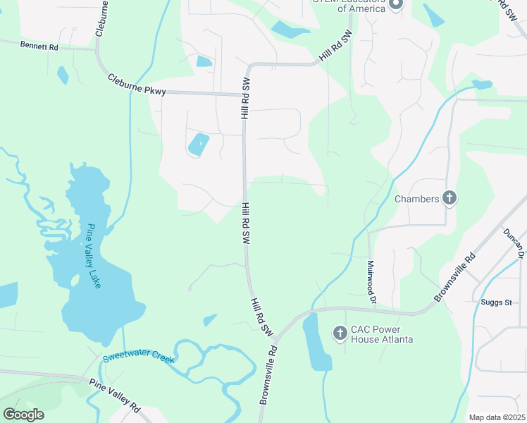 map of restaurants, bars, coffee shops, grocery stores, and more near 5791 Hill Road Southwest in Powder Springs