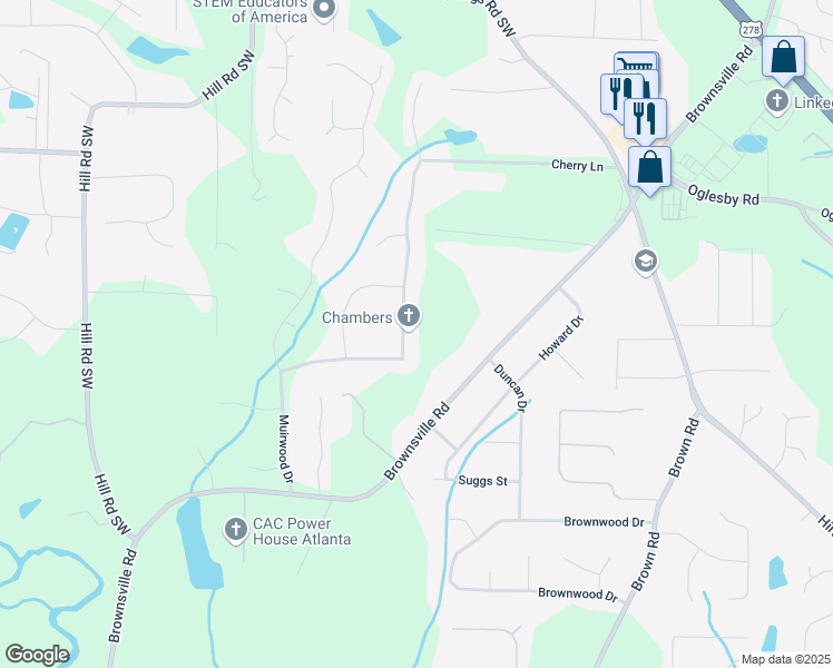 map of restaurants, bars, coffee shops, grocery stores, and more near 5364 Muirwood Place in Powder Springs