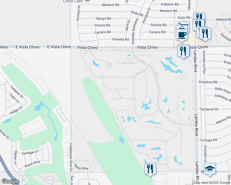 map of restaurants, bars, coffee shops, grocery stores, and more near 67367 Zuni Court in Cathedral City