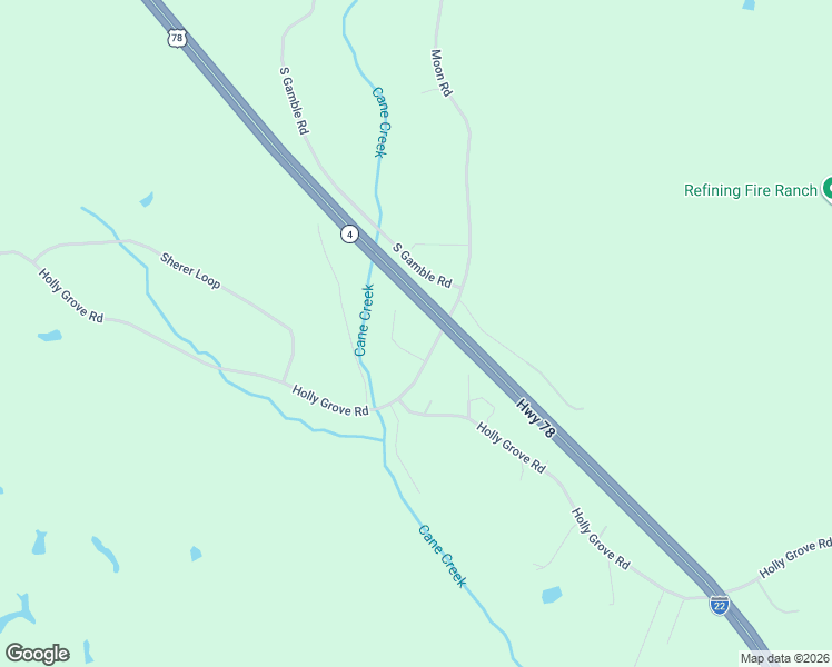 map of restaurants, bars, coffee shops, grocery stores, and more near Gamble Road in Jasper