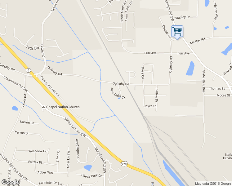 map of restaurants, bars, coffee shops, grocery stores, and more near 4066 5 Oaks Court in Powder Springs