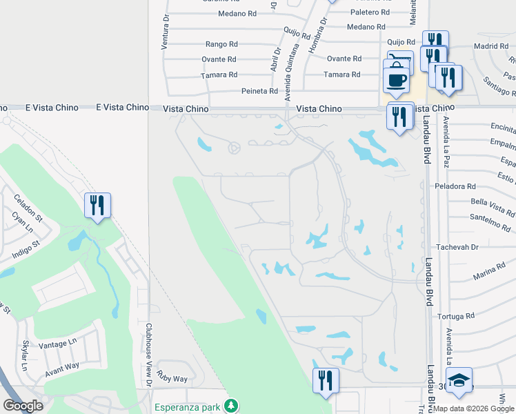 map of restaurants, bars, coffee shops, grocery stores, and more near 67385 Zuni Court in Cathedral City