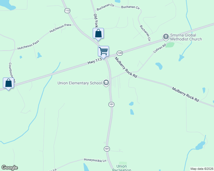 map of restaurants, bars, coffee shops, grocery stores, and more near 206 Georgia 101 in Temple