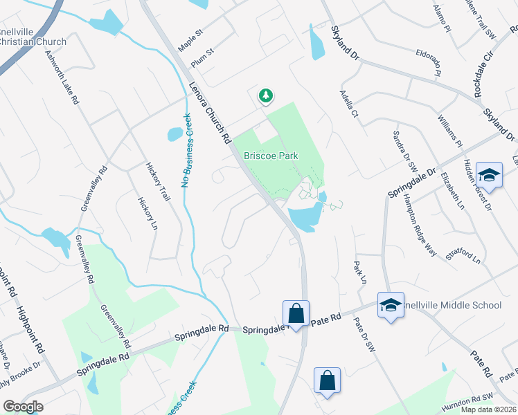 map of restaurants, bars, coffee shops, grocery stores, and more near 2040 Kings Gate Circle Southwest in Snellville