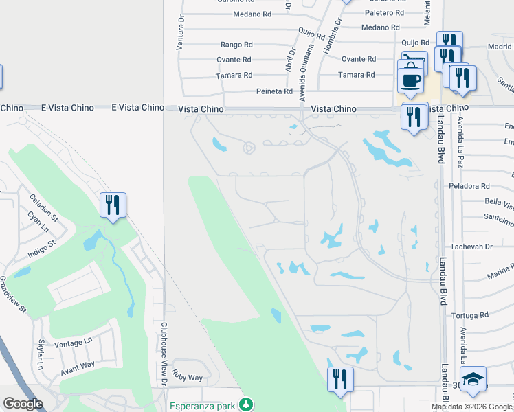 map of restaurants, bars, coffee shops, grocery stores, and more near 67331 Zuni Court in Cathedral City