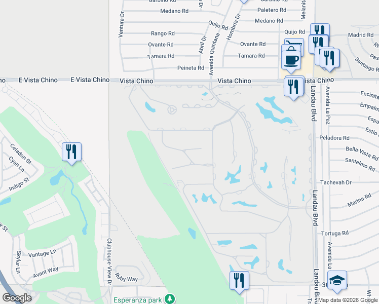 map of restaurants, bars, coffee shops, grocery stores, and more near 67385 Zuni Court in Cathedral City