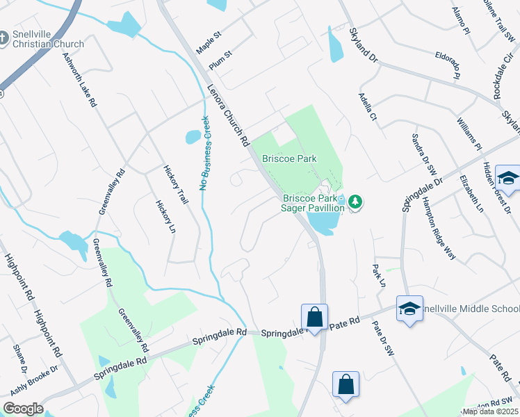 map of restaurants, bars, coffee shops, grocery stores, and more near 2260a Kings Gate Circle Southwest in Snellville