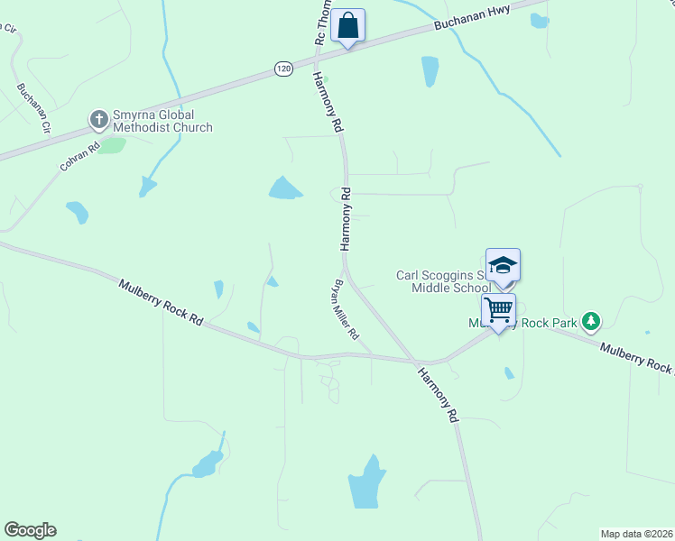 map of restaurants, bars, coffee shops, grocery stores, and more near 14 Bryan Miller Road in Temple