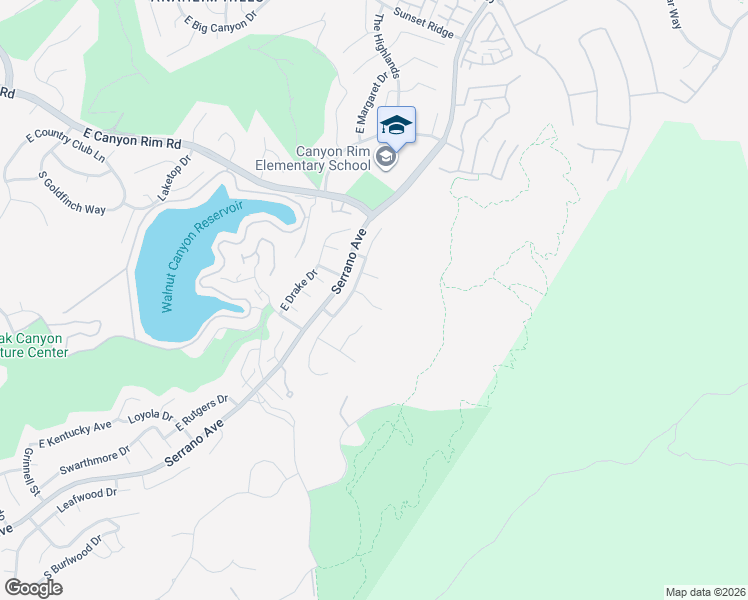 map of restaurants, bars, coffee shops, grocery stores, and more near 1039 South Road Runner Road in Anaheim