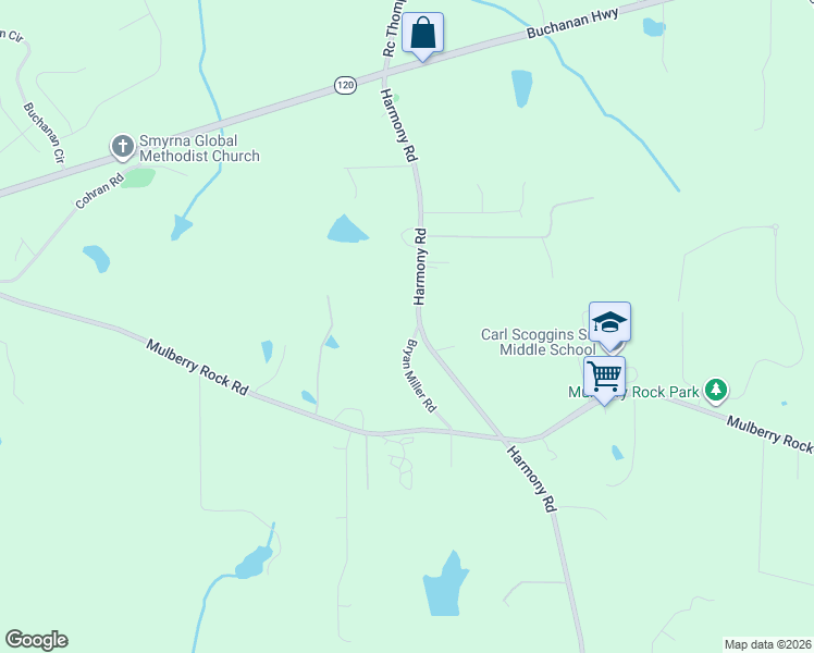 map of restaurants, bars, coffee shops, grocery stores, and more near 14 Bryan Miller Road in Temple