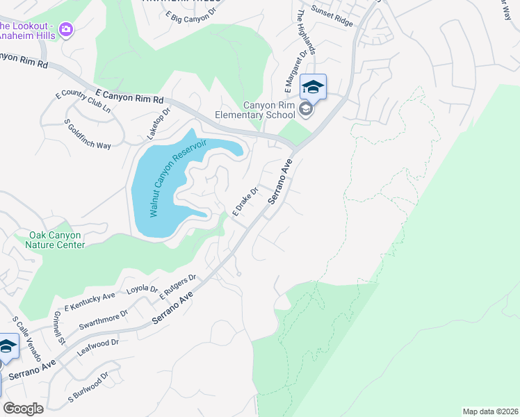 map of restaurants, bars, coffee shops, grocery stores, and more near 994 South La Salle Circle in Anaheim