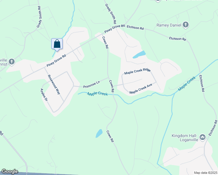 map of restaurants, bars, coffee shops, grocery stores, and more near 3110 Cown Road in Loganville