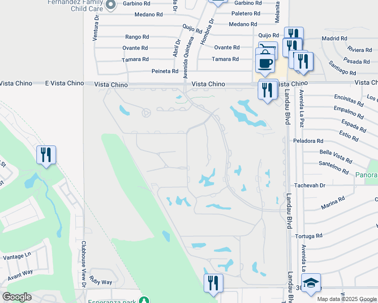 map of restaurants, bars, coffee shops, grocery stores, and more near 28570 West Natoma Drive in Cathedral City