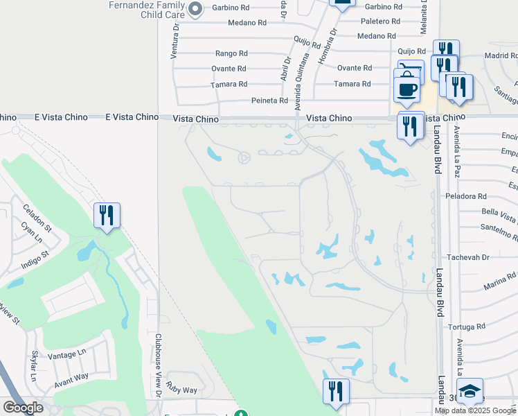 map of restaurants, bars, coffee shops, grocery stores, and more near 67356 Zuni Court in Cathedral City