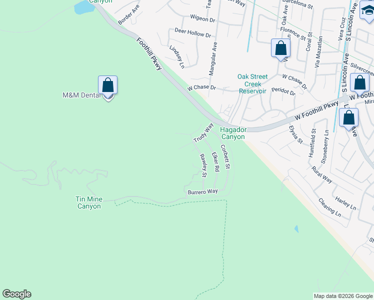 map of restaurants, bars, coffee shops, grocery stores, and more near 1443 Gareth Circle in Corona