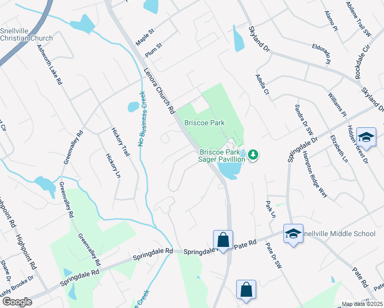 map of restaurants, bars, coffee shops, grocery stores, and more near 2260a Kings Gate Circle Southwest in Snellville
