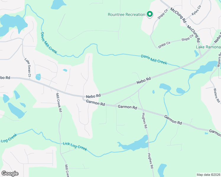 map of restaurants, bars, coffee shops, grocery stores, and more near 4921 Nebo Road in Hiram