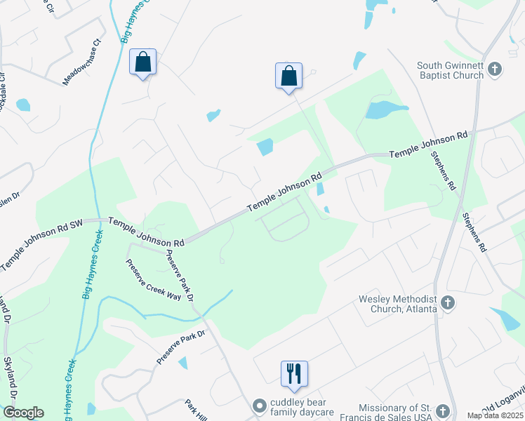 map of restaurants, bars, coffee shops, grocery stores, and more near 1783 Juniper Berry Way in Loganville