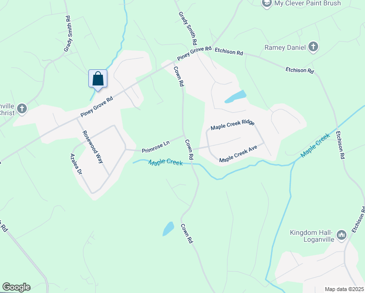 map of restaurants, bars, coffee shops, grocery stores, and more near 3110 Cown Road in Loganville