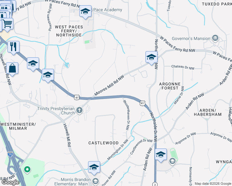 map of restaurants, bars, coffee shops, grocery stores, and more near 2380 U.S. 41 in Atlanta