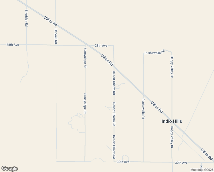 map of restaurants, bars, coffee shops, grocery stores, and more near 28711 Desert Charm Road in Desert Hot Springs