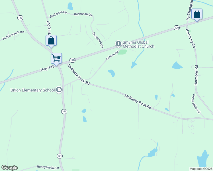 map of restaurants, bars, coffee shops, grocery stores, and more near 373 Mulberry Rock Road in Temple